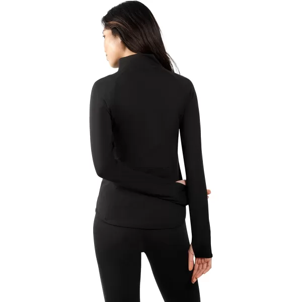 Yogalicious Womens Ultra Soft Lightweight Full Zip Yoga Jacket with PocketsBlack Lux