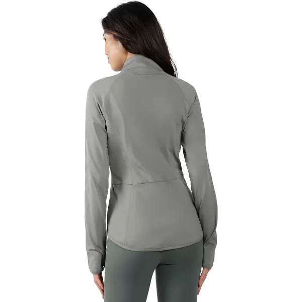 Yogalicious Womens Ultra Soft Lightweight Full Zip Yoga Jacket with PocketsBlossom Olive Lux