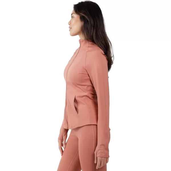 Yogalicious Womens Ultra Soft Lightweight Full Zip Yoga Jacket with PocketsCedarwood Lux