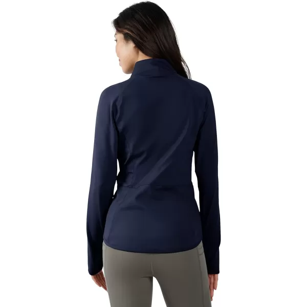 Yogalicious Womens Ultra Soft Lightweight Full Zip Yoga Jacket with PocketsDark Navy Lux