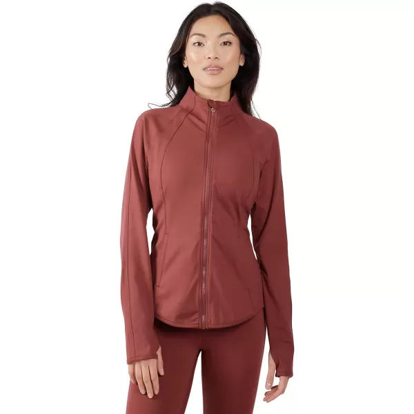 Yogalicious Womens Ultra Soft Lightweight Full Zip Yoga Jacket with PocketsDesert Apple Lux