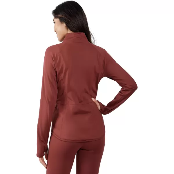 Yogalicious Womens Ultra Soft Lightweight Full Zip Yoga Jacket with PocketsDesert Apple Lux