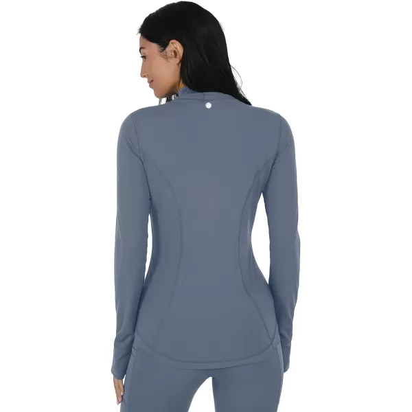 Yogalicious Womens Ultra Soft Lightweight Full Zip Yoga Jacket with PocketsFlint Stone Nude Tech