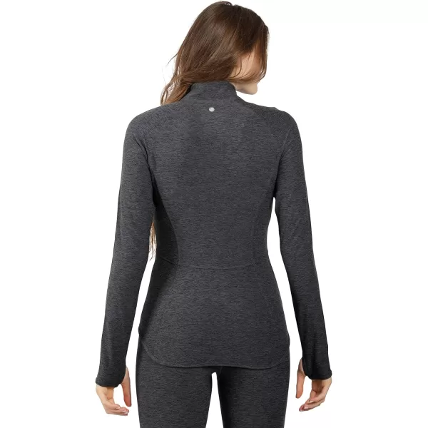 Yogalicious Womens Ultra Soft Lightweight Full Zip Yoga Jacket with PocketsHeather Charcoal