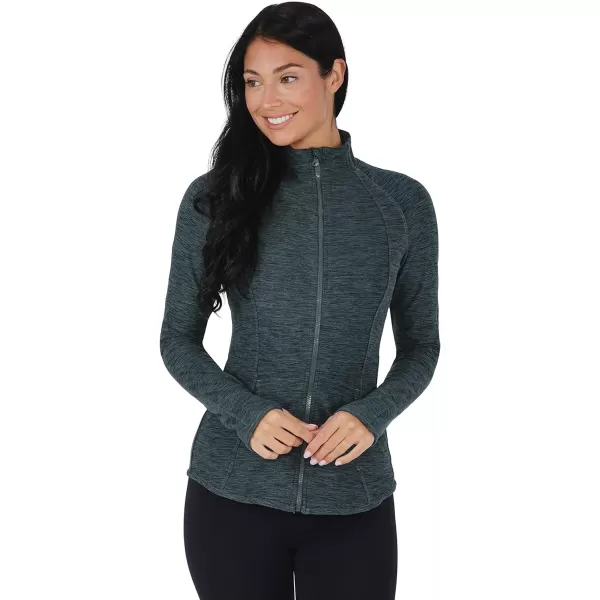 Yogalicious Womens Ultra Soft Lightweight Full Zip Yoga Jacket with PocketsHeather Sage