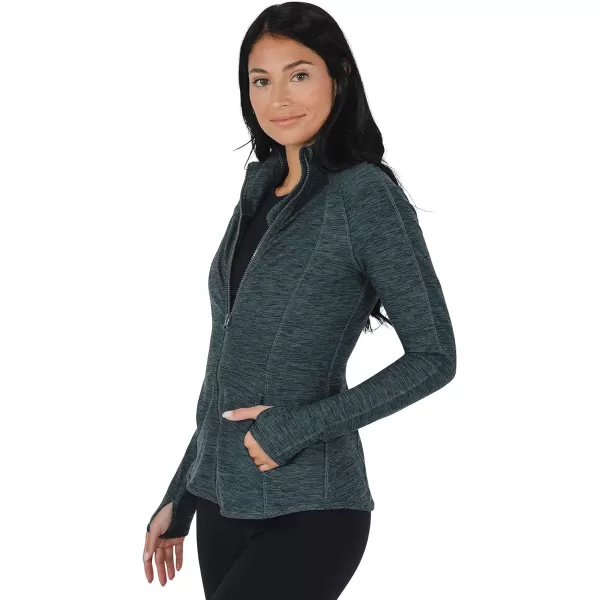 Yogalicious Womens Ultra Soft Lightweight Full Zip Yoga Jacket with PocketsHeather Sage