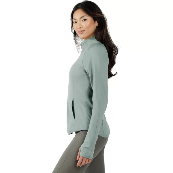 Yogalicious Womens Ultra Soft Lightweight Full Zip Yoga Jacket with PocketsLily Pad Lux