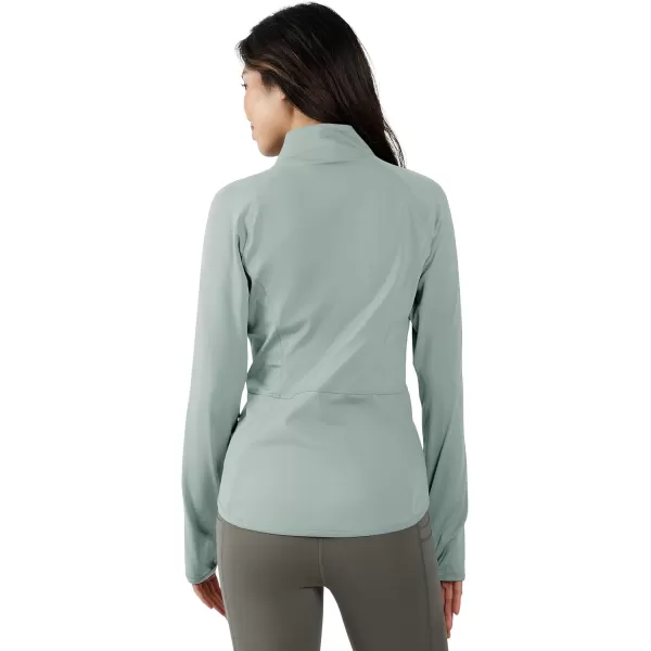 Yogalicious Womens Ultra Soft Lightweight Full Zip Yoga Jacket with PocketsLily Pad Lux