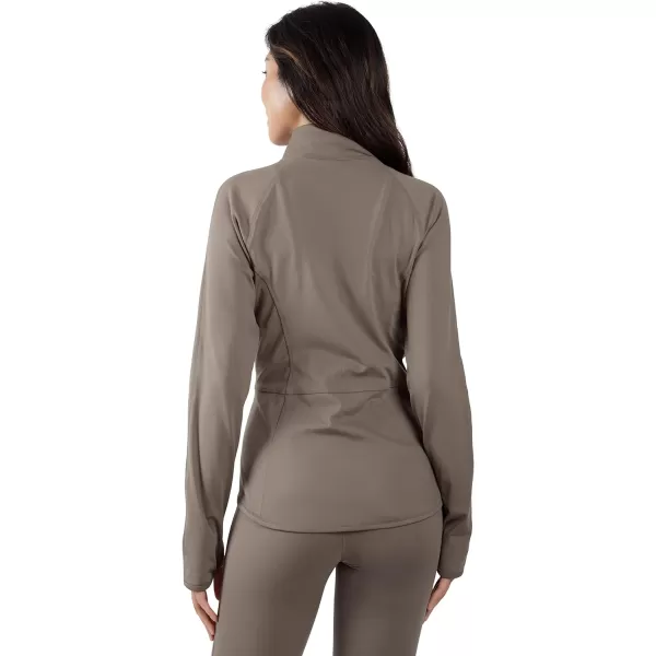 Yogalicious Womens Ultra Soft Lightweight Full Zip Yoga Jacket with PocketsNight Sage Lux