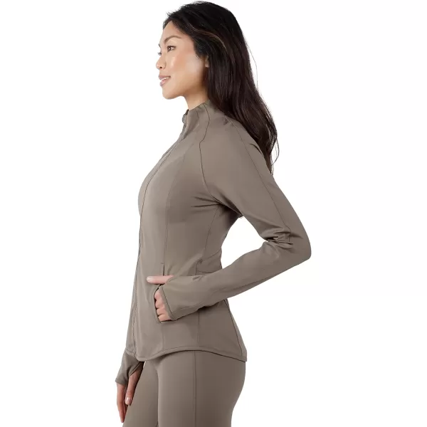 Yogalicious Womens Ultra Soft Lightweight Full Zip Yoga Jacket with PocketsNight Sage Lux