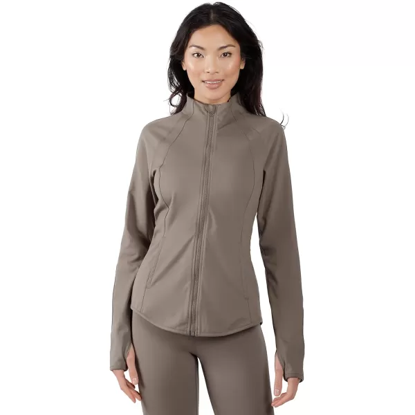 Yogalicious Womens Ultra Soft Lightweight Full Zip Yoga Jacket with PocketsNight Sage Lux