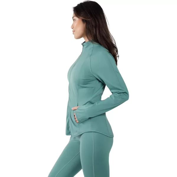 Yogalicious Womens Ultra Soft Lightweight Full Zip Yoga Jacket with PocketsNorth Sea Lux