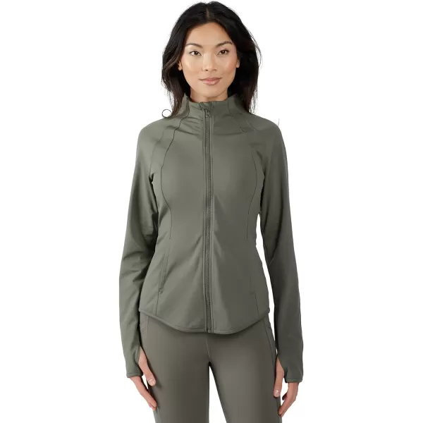 Yogalicious Womens Ultra Soft Lightweight Full Zip Yoga Jacket with PocketsOakmoss Lux