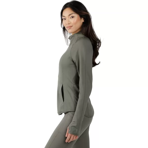 Yogalicious Womens Ultra Soft Lightweight Full Zip Yoga Jacket with PocketsOakmoss Lux