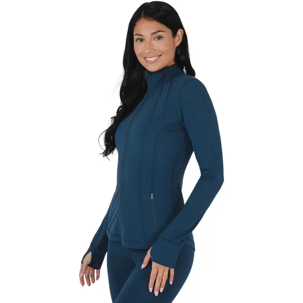 Yogalicious Womens Ultra Soft Lightweight Full Zip Yoga Jacket with PocketsOcean Silk Nude Tech