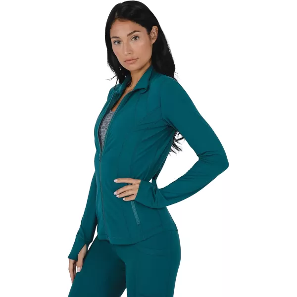 Yogalicious Womens Ultra Soft Lightweight Full Zip Yoga Jacket with PocketsPacific Nude Tech