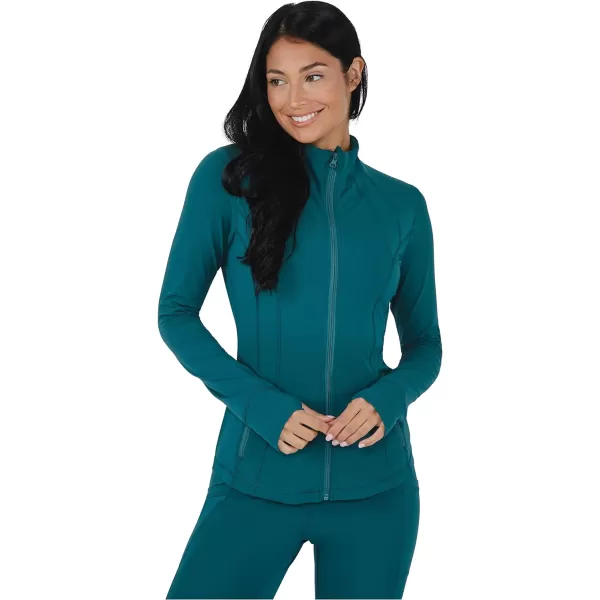 Yogalicious Womens Ultra Soft Lightweight Full Zip Yoga Jacket with PocketsPacific Nude Tech