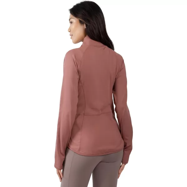 Yogalicious Womens Ultra Soft Lightweight Full Zip Yoga Jacket with PocketsPink Clay