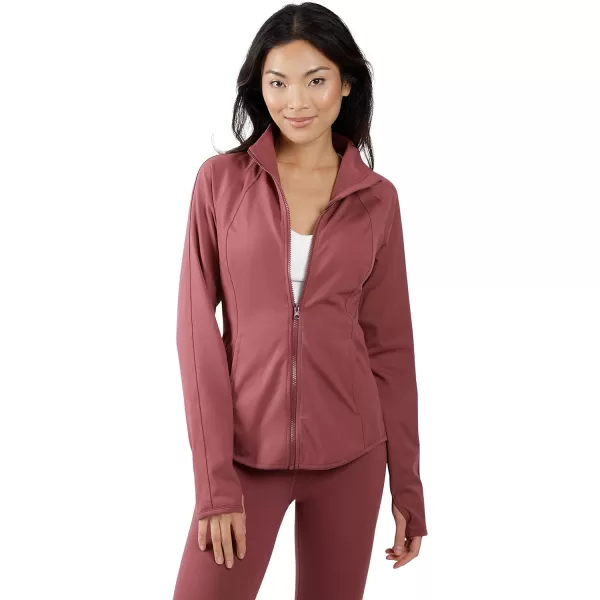 Yogalicious Womens Ultra Soft Lightweight Full Zip Yoga Jacket with PocketsRouge Blush Lux