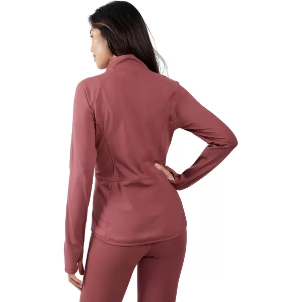 Yogalicious Womens Ultra Soft Lightweight Full Zip Yoga Jacket with PocketsRouge Blush Lux