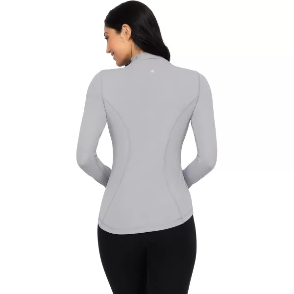 Yogalicious Womens Ultra Soft Lightweight Full Zip Yoga Jacket with PocketsSleet Nude Tech