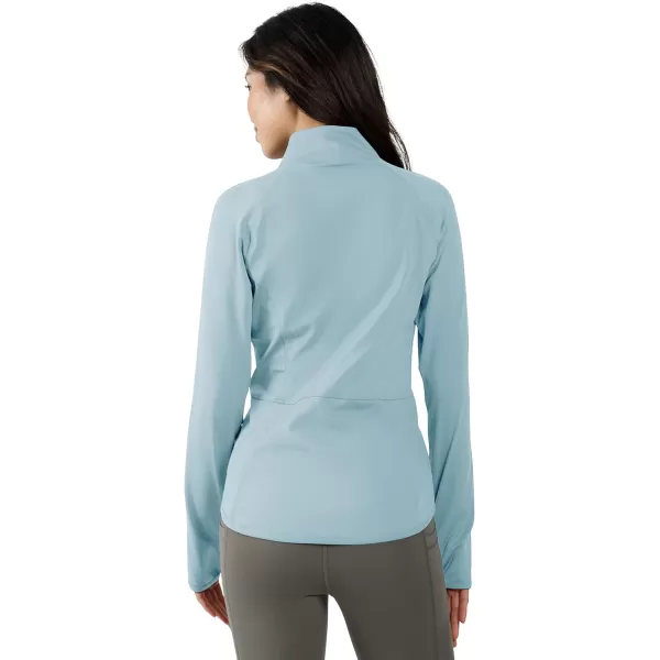 Yogalicious Womens Ultra Soft Lightweight Full Zip Yoga Jacket with PocketsSmoke Blue Lux