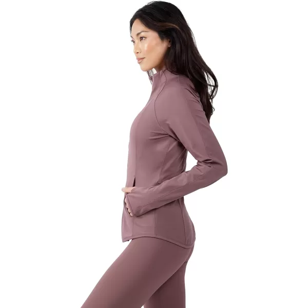 Yogalicious Womens Ultra Soft Lightweight Full Zip Yoga Jacket with PocketsVintage Purple Lux