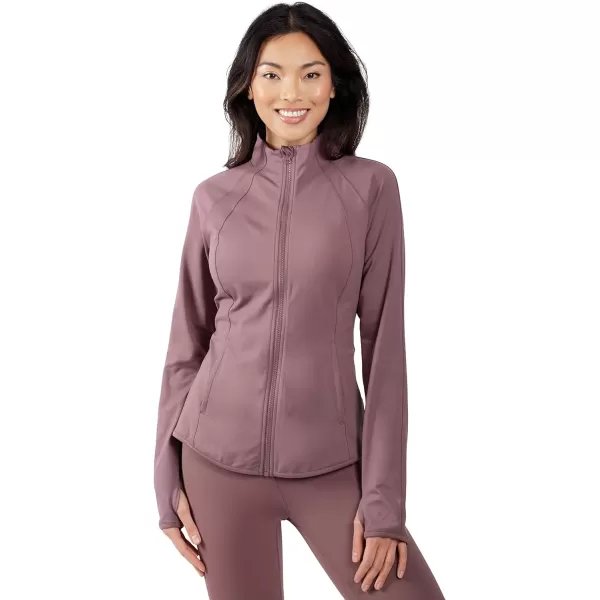 Yogalicious Womens Ultra Soft Lightweight Full Zip Yoga Jacket with PocketsVintage Purple Lux