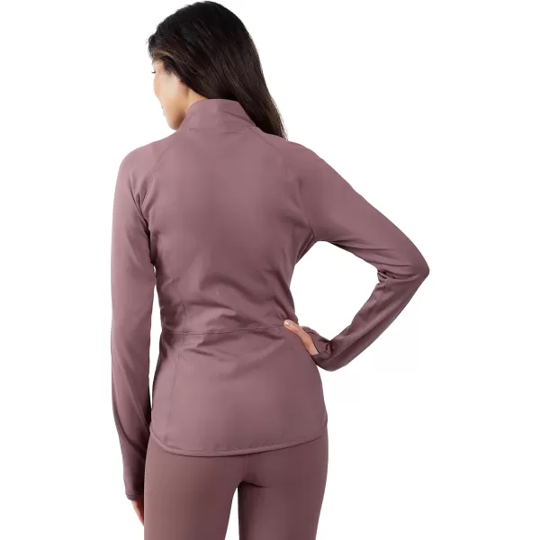 Yogalicious Womens Ultra Soft Lightweight Full Zip Yoga Jacket with PocketsVintage Purple Lux