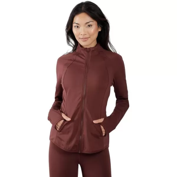 Yogalicious Womens Ultra Soft Lightweight Full Zip Yoga Jacket with PocketsCola Lux