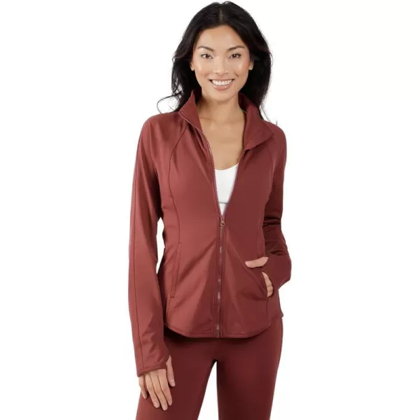 Yogalicious Womens Ultra Soft Lightweight Full Zip Yoga Jacket with PocketsDesert Apple Lux