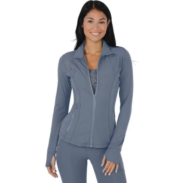 Yogalicious Womens Ultra Soft Lightweight Full Zip Yoga Jacket with PocketsFlint Stone Nude Tech