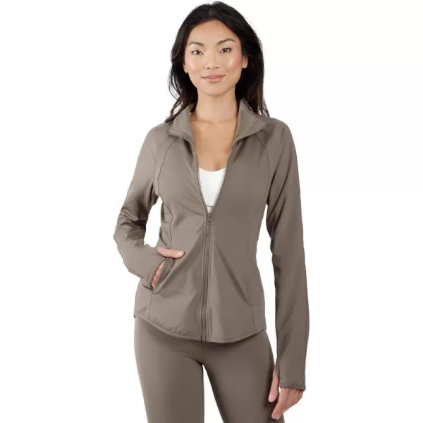 Yogalicious Womens Ultra Soft Lightweight Full Zip Yoga Jacket with PocketsNight Sage Lux