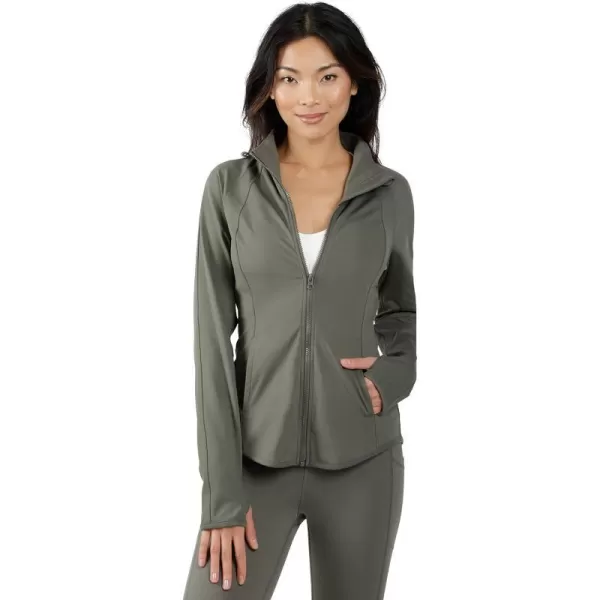 Yogalicious Womens Ultra Soft Lightweight Full Zip Yoga Jacket with PocketsOakmoss Lux