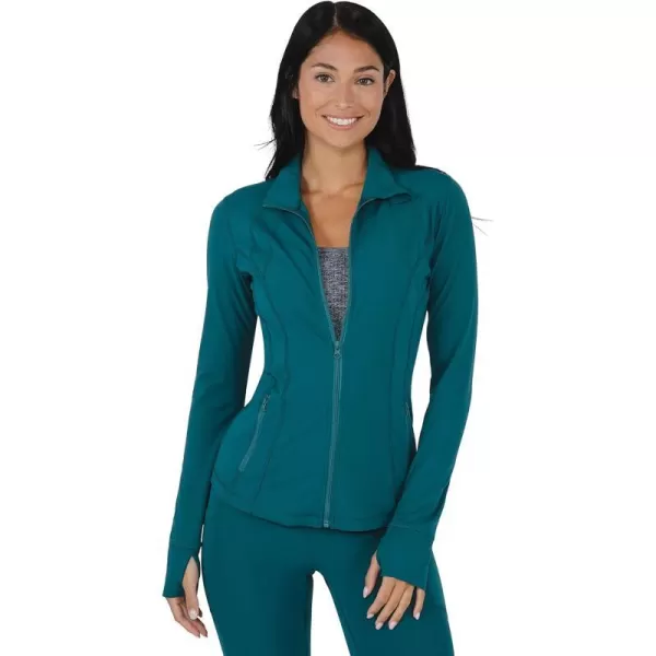 Yogalicious Womens Ultra Soft Lightweight Full Zip Yoga Jacket with PocketsPacific Nude Tech