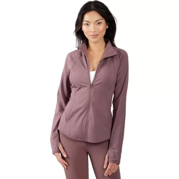 Yogalicious Womens Ultra Soft Lightweight Full Zip Yoga Jacket with PocketsVintage Purple Lux