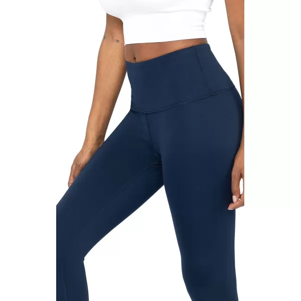 Yogalicious High Waist Ultra Soft Lightweight Capris  High Rise Yoga PantsDark Navy Lux