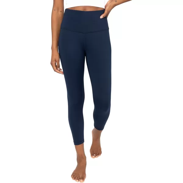 Yogalicious High Waist Ultra Soft Lightweight Capris  High Rise Yoga PantsDark Navy Lux
