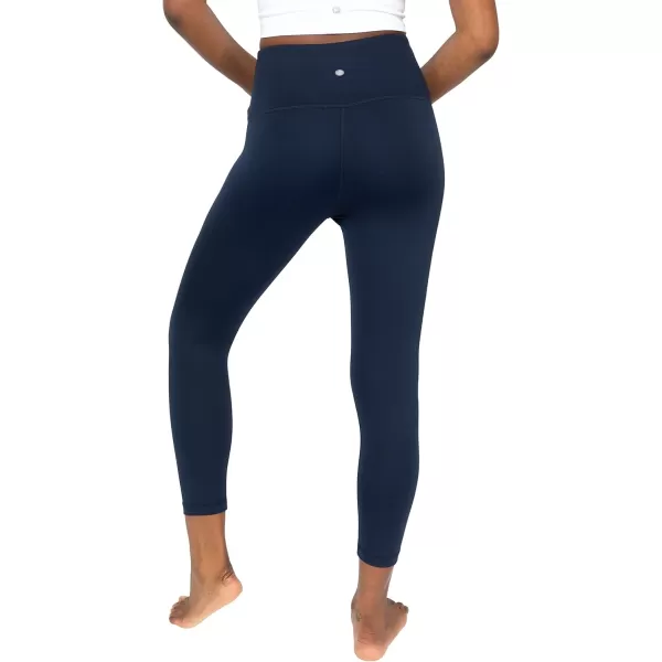 Yogalicious High Waist Ultra Soft Lightweight Capris  High Rise Yoga PantsDark Navy Lux