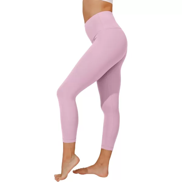 Yogalicious High Waist Ultra Soft Lightweight Capris  High Rise Yoga PantsPurple Luster Nude Tech