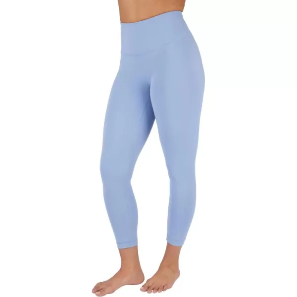 Yogalicious High Waist Ultra Soft Lightweight Capris  High Rise Yoga PantsForever Blue Nude Tech