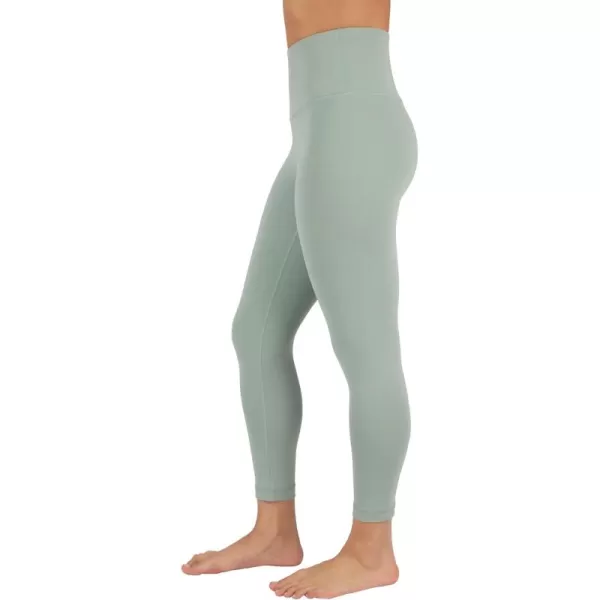 Yogalicious High Waist Ultra Soft Lightweight Capris  High Rise Yoga PantsGreen Milieu Nude Tech