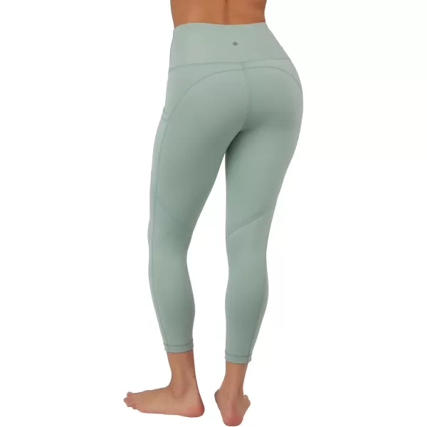 Yogalicious High Waist Squat Proof Yoga Capri Leggings with Side Pockets for WomenGreen Milieu Lux With Pocket