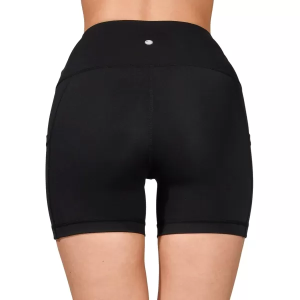 imageYogalicious High Waist Squat Proof Side Pocket Biker Shorts  35quot 5quot 7quot 9quotBlack 5