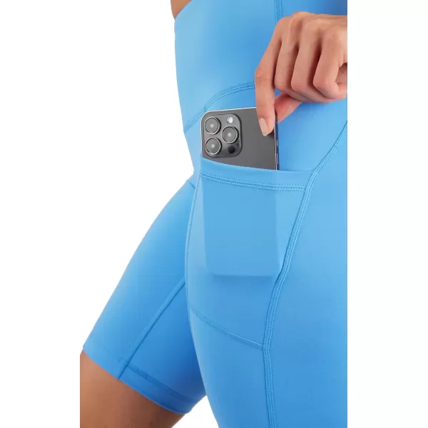 imageYogalicious High Waist Squat Proof Side Pocket Biker Shorts  35quot 5quot 7quot 9quotMarina 9