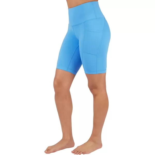 imageYogalicious High Waist Squat Proof Side Pocket Biker Shorts  35quot 5quot 7quot 9quotMarina 9