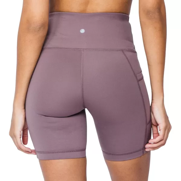 imageYogalicious High Waist Squat Proof Side Pocket Biker Shorts  35quot 5quot 7quot 9quotMocha 7