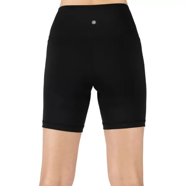 imageYogalicious Lux High Waist Squat Proof Biker Short  2 Pack 5quot 7quotBlackBlack 5 Elastic Free
