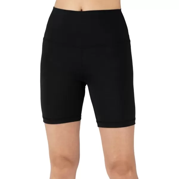 imageYogalicious Lux High Waist Squat Proof Biker Short  2 Pack 5quot 7quotBlackBlack 5 Elastic Free