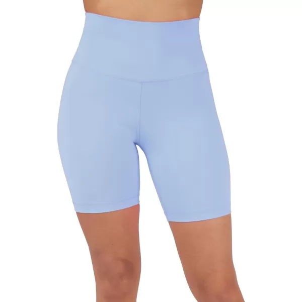imageYogalicious Lux High Waist Squat Proof Biker Short  2 Pack 5quot 7quotForever BlueBlack 7 Elastic Free